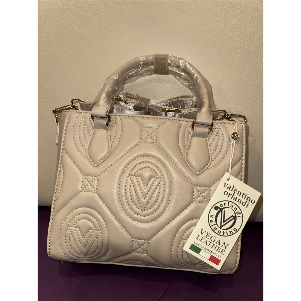 Valentino Orlandi Taupe Crossbody Purse With Guitar Strap NWT